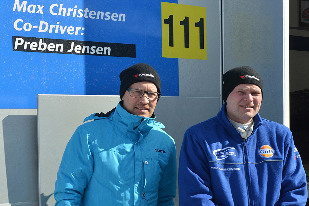Preben Jensen (til venstre) er Max Christensens nye codriver. De fik en perfekt start på deres samarbejde i det hårde vinterrally i Nordtyskland
(Foto: Morten Dam)